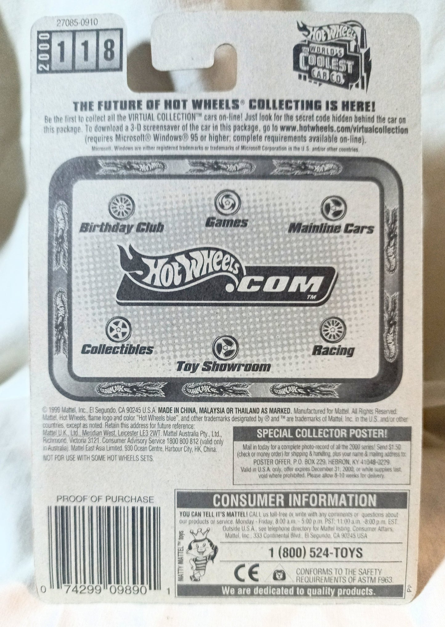 Hot Wheels Virtual Collection Semi-Fast Race Truck 2000 Collector #118 - TulipStuff