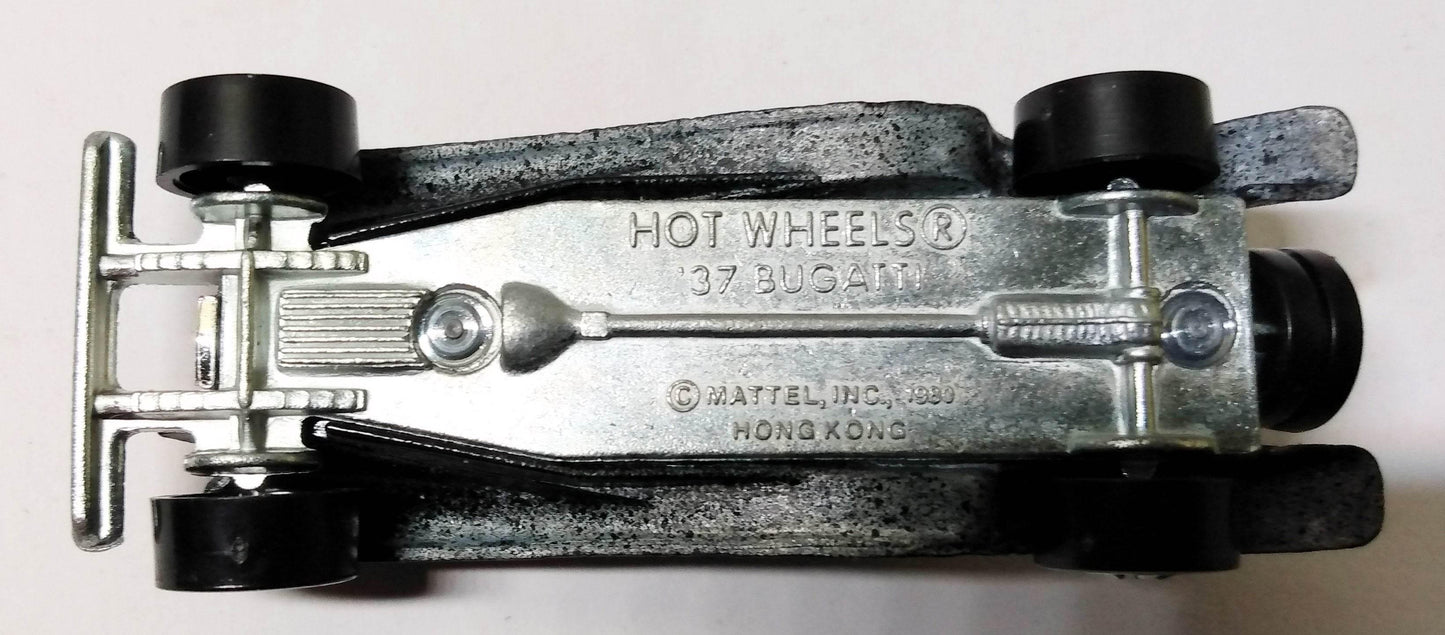 Hot Wheels #1696 '37 Bugatti Hong Kong 1981 black bw - TulipStuff