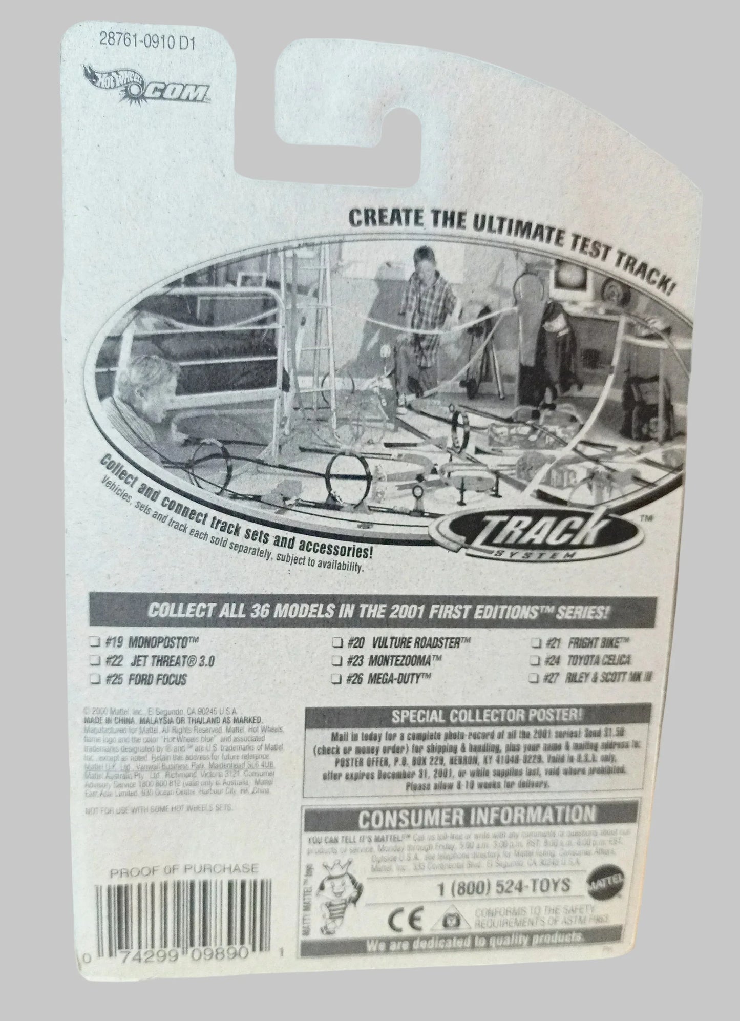 Hot Wheels 2001 First Editions Jet Threat 3.0 Race Car Collector #034 - TulipStuff