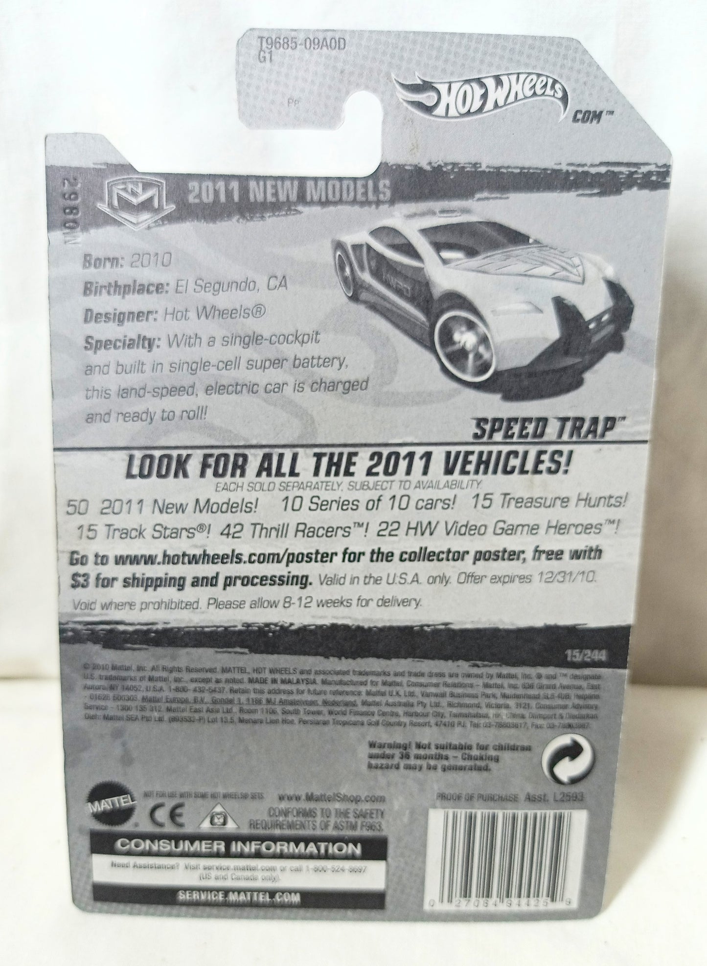 Hot Wheels 2011 New Model Speed Trap HWPD Police Car White - TulipStuff