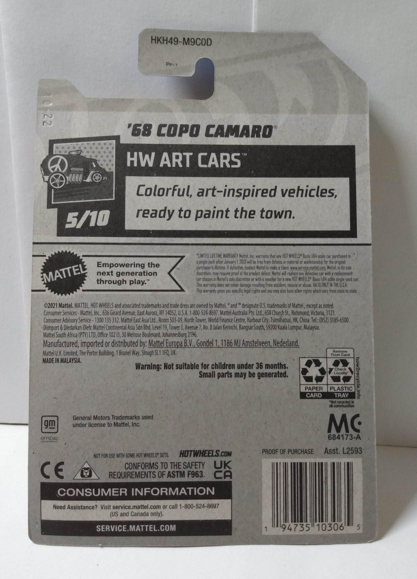 Hot Wheels 2023 HW Art Cars '68 COPO Camaro Chevrolet - TulipStuff