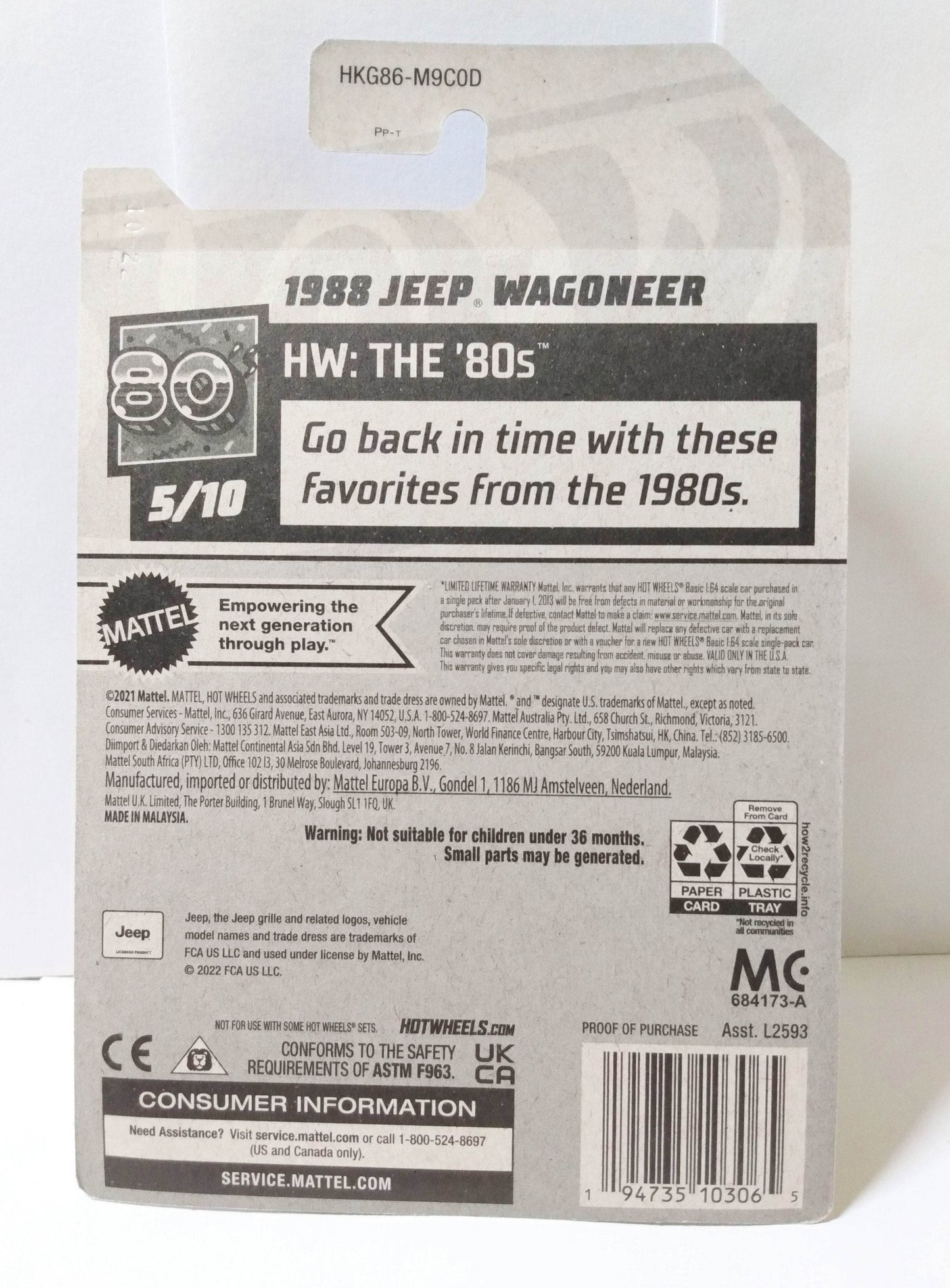 Hot Wheels 2023 The '80's Series 1988 Jeep Wagoneer SUV - TulipStuff