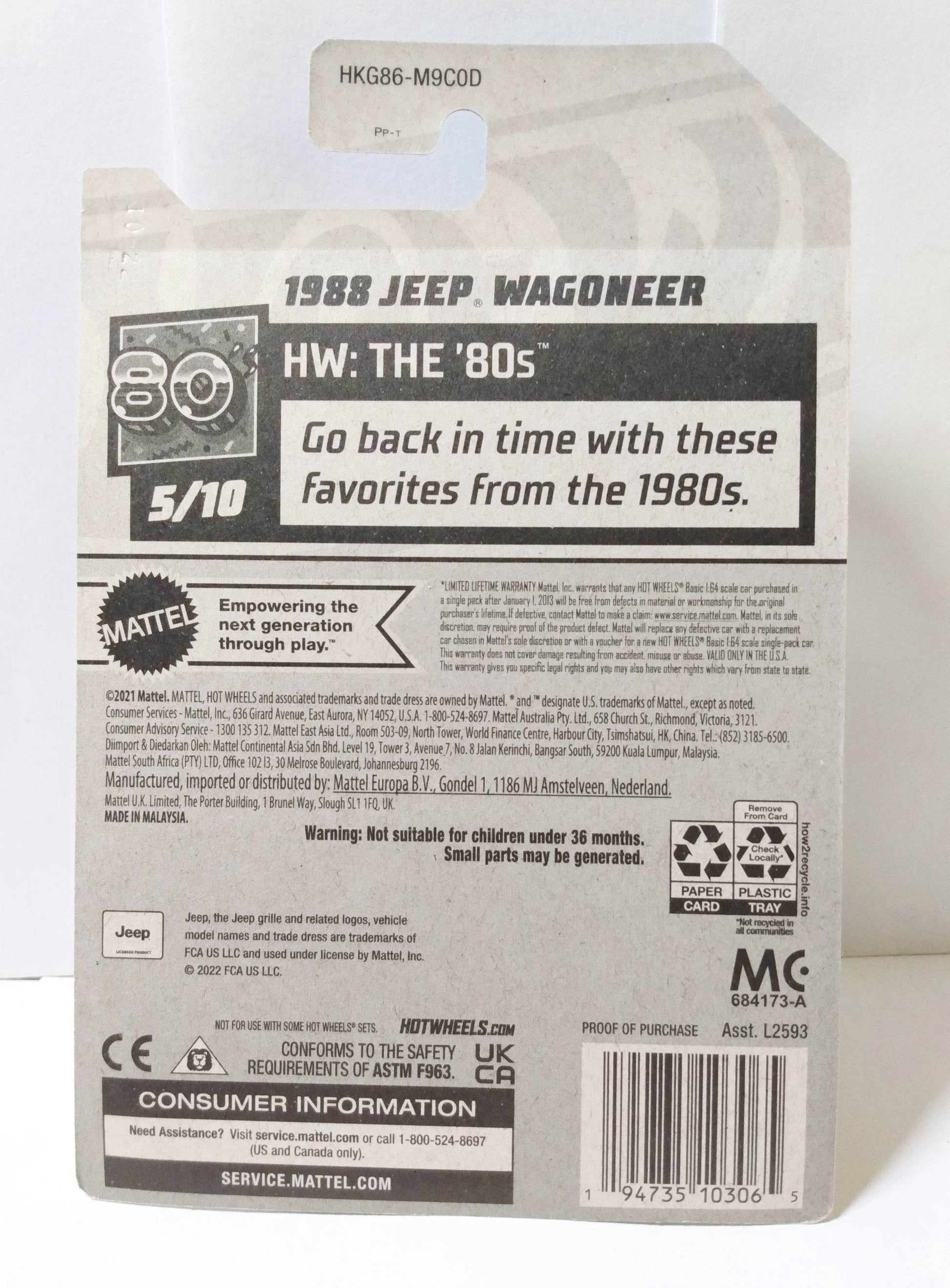 Hot Wheels 2023 The '80's Series 1988 Jeep Wagoneer SUV - TulipStuff