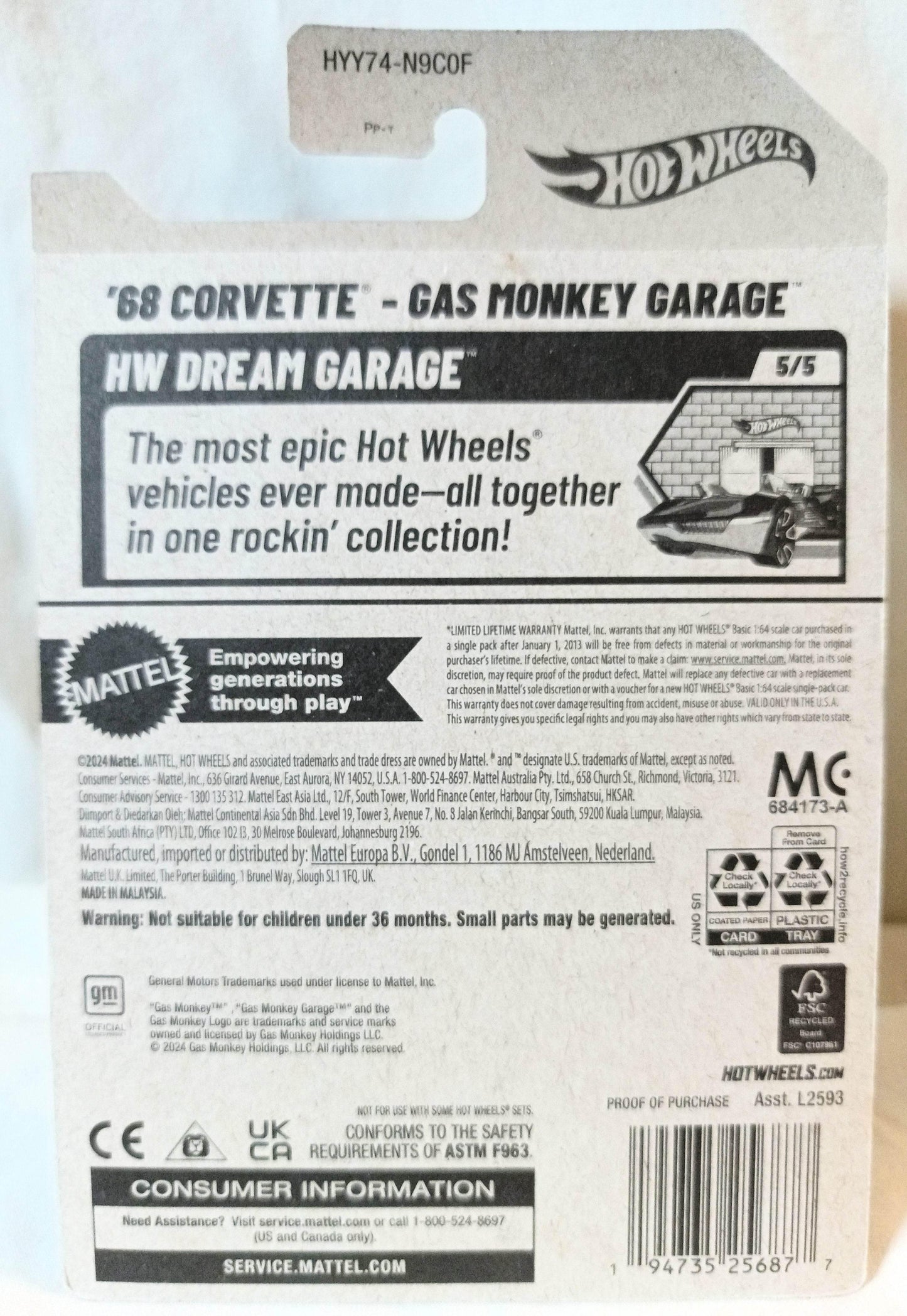 Hot Wheels 2025 '68 Corvette Gas Monkey Garage HW Dream Garage - TulipStuff