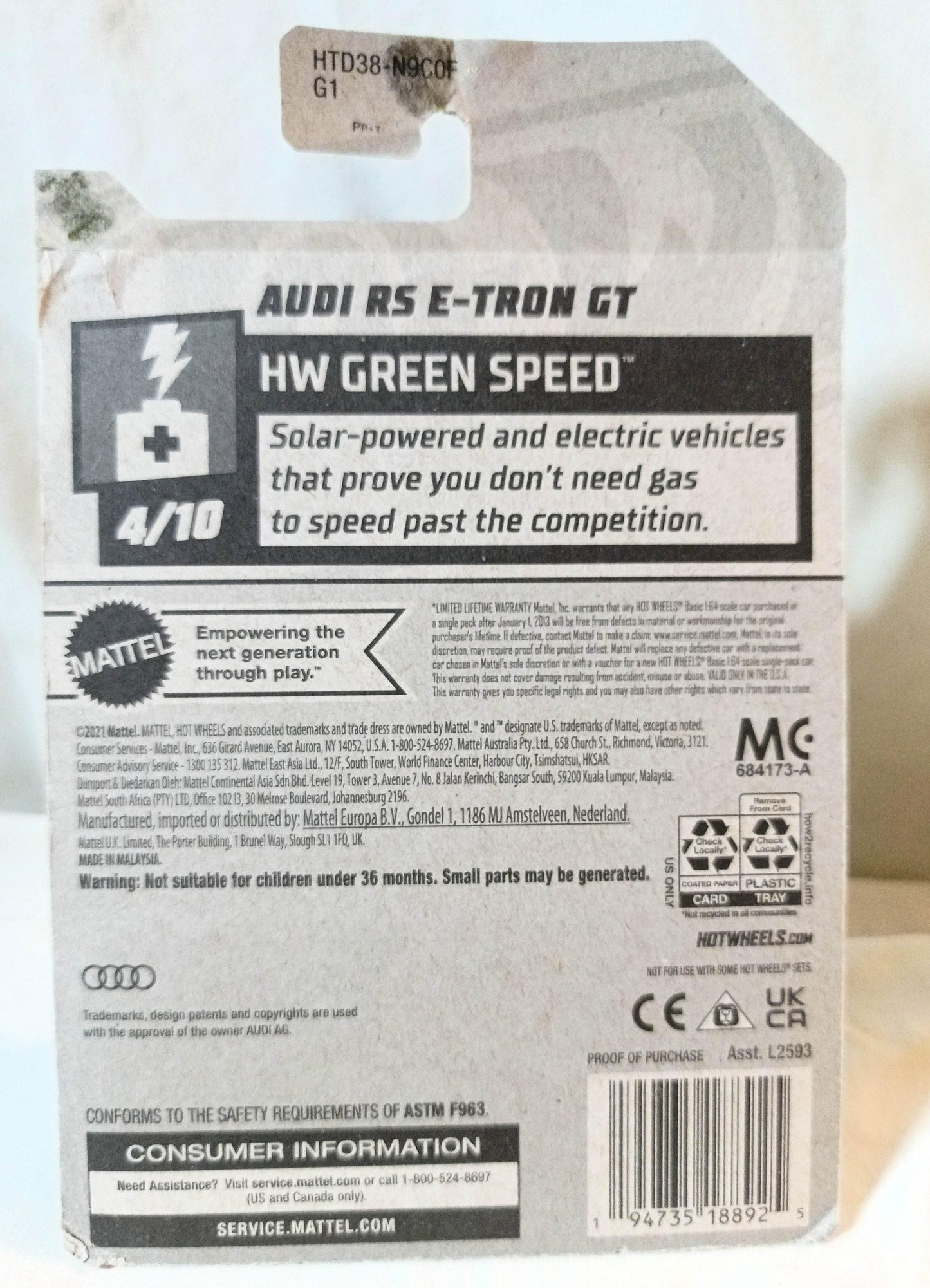 Hot Wheels 2024 Audi RS E-Tron GT Electric Car HW Green Speed - TulipStuff