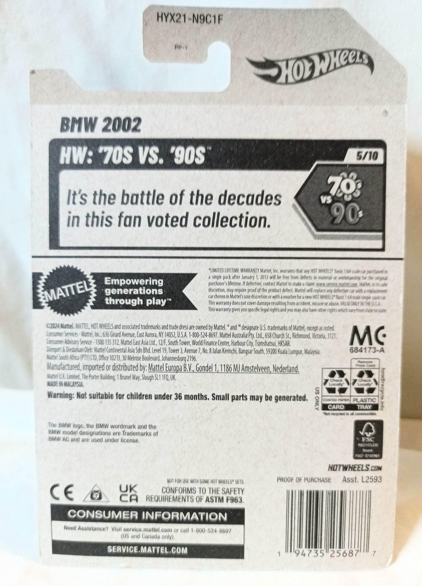 Hot Wheels 2025 BMW 2002 2-Door Coupe HW 70s vs 90s Yellow - TulipStuff