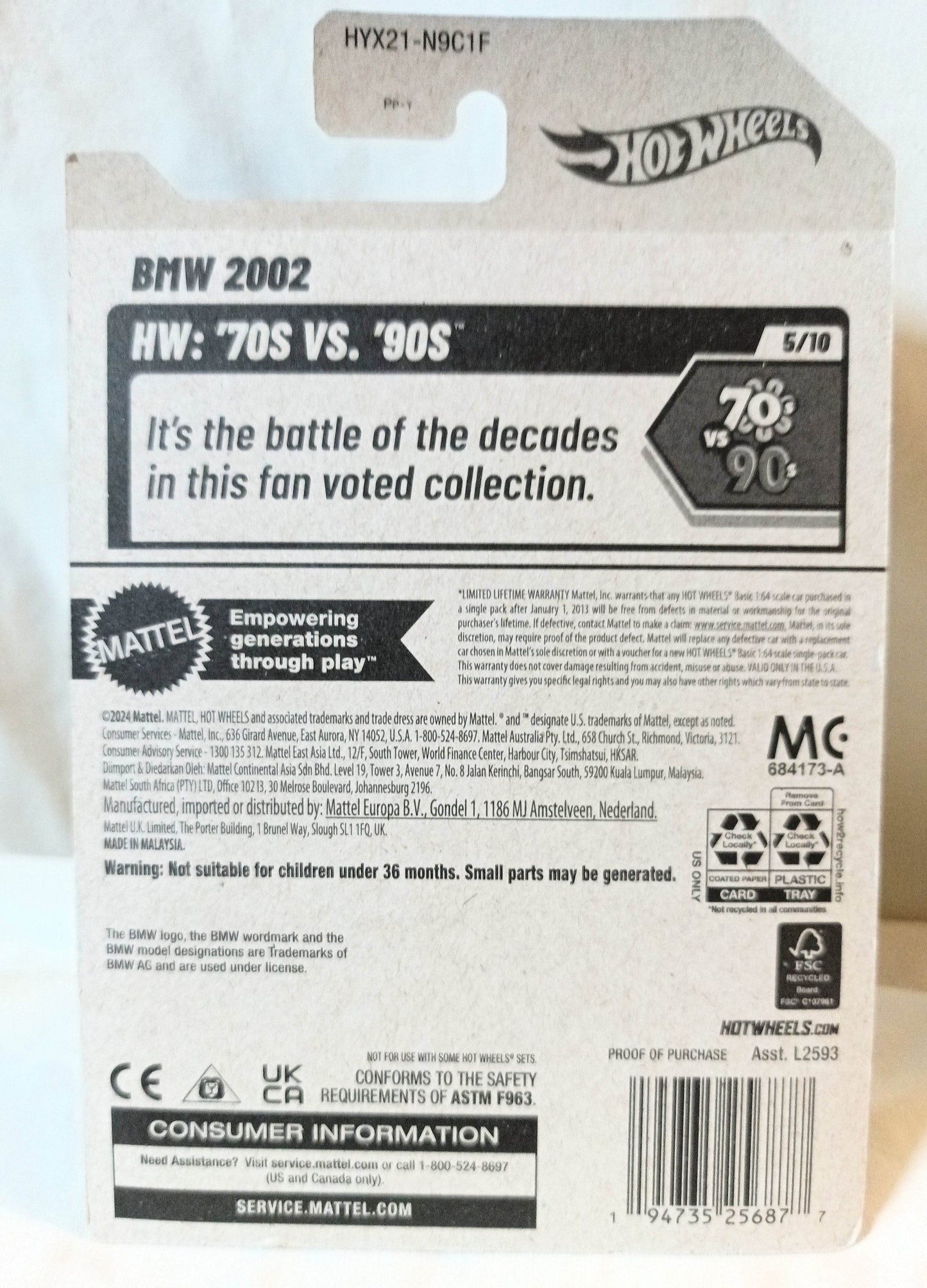 Hot Wheels 2025 BMW 2002 2-Door Coupe HW 70s vs 90s Yellow - TulipStuff