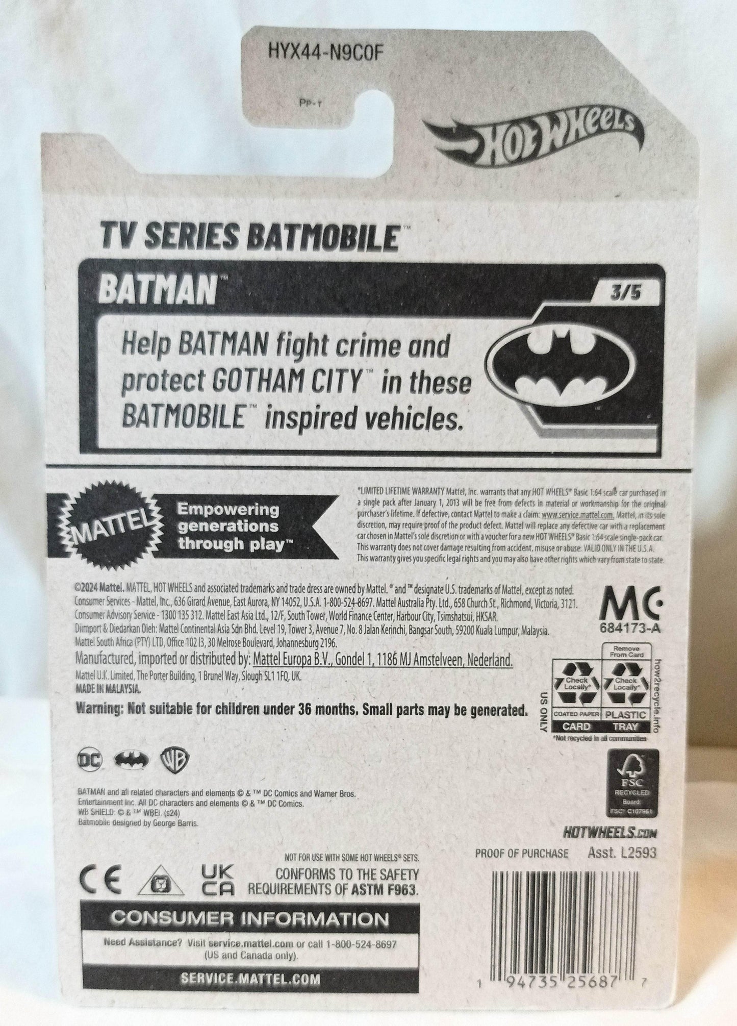 Hot Wheels 2025 Batman 1966 TV Series Batmobile Grey - TulipStuff