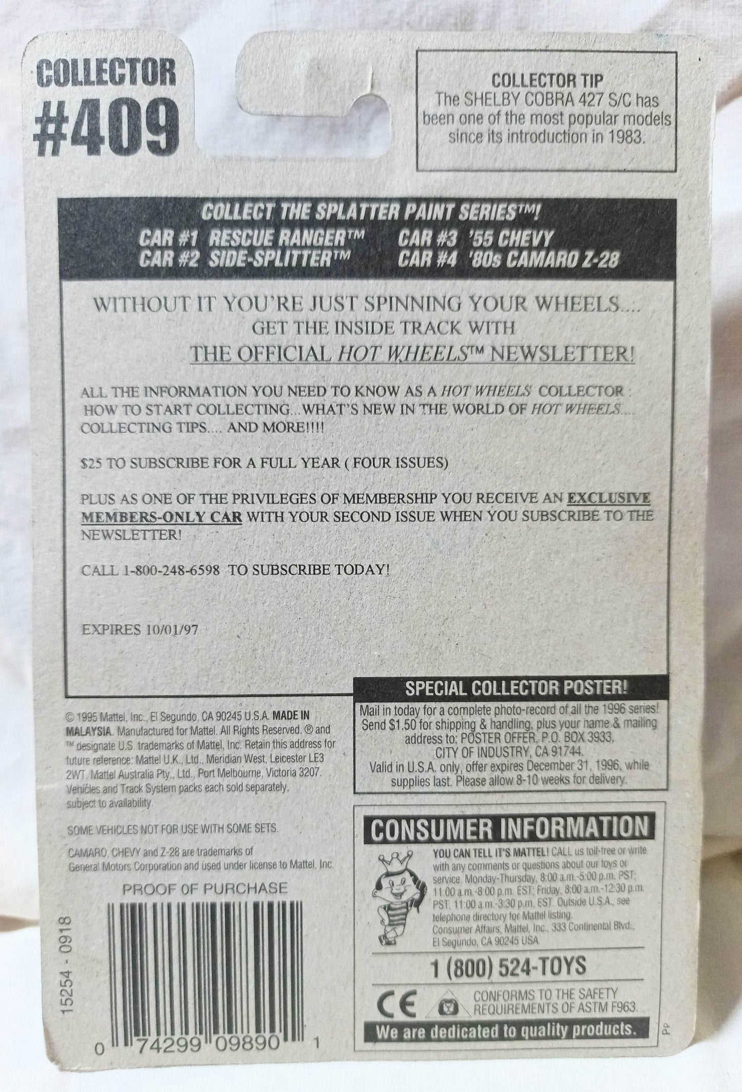 Hot Wheels Splatter Paint Series Side-Splitter Funny Car Collector #409 - TulipStuff