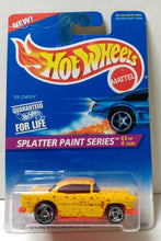 Load image into Gallery viewer, Hot Wheels Splatter Paint Series Collector #410 '55 Chevy 1996 - TulipStuff