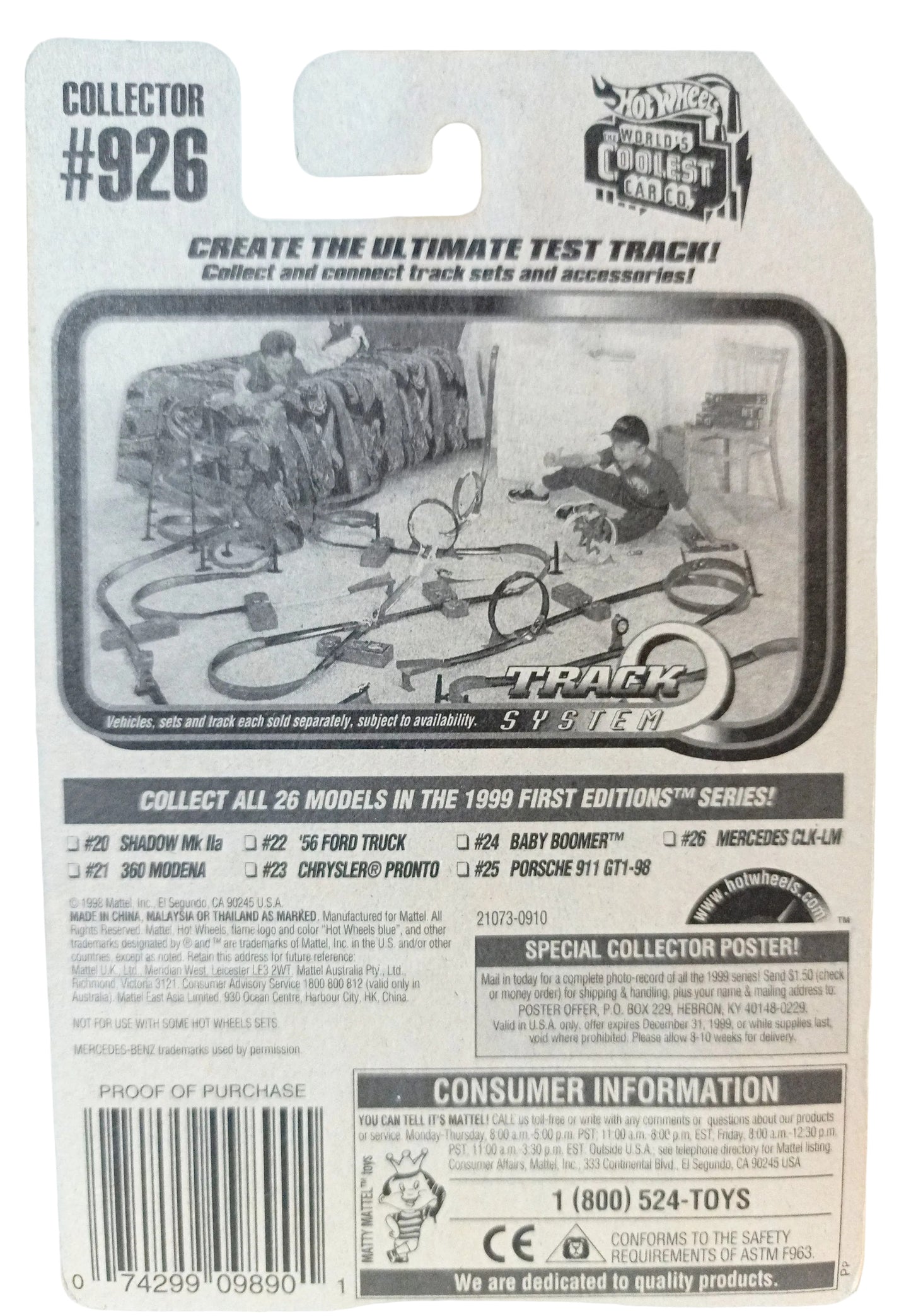 Hot Wheels 1999 First Editions Mercedes CLK-LM Race Car Collector #926 - TulipStuff