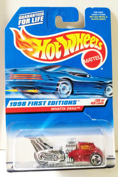 Hot Wheels 1998 First Editions Whatta Drag Collector #673 3-Wheel Car - TulipStuff