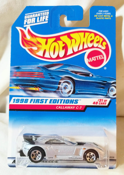 Hot Wheels 1998 First Editions Callaway C-7 Collector #677 Race Car - TulipStuff