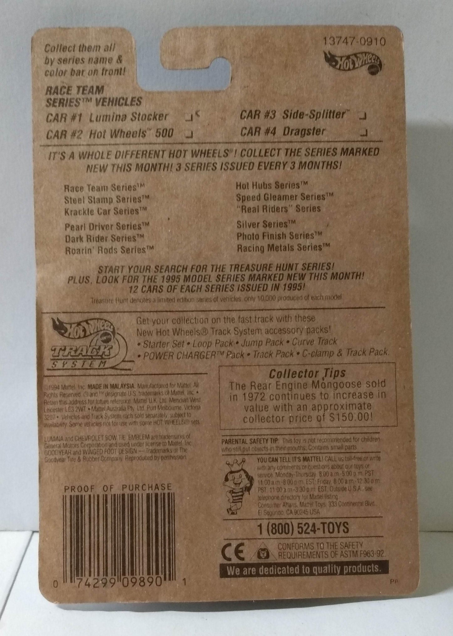 Hot Wheels Race Team Series 2-Pack #3 Side-Splitter #2 Hot Wheels 500 1995 - TulipStuff