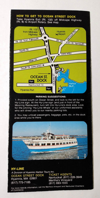 Hy-Line Nantucket Martha's Vineyard Island Cruises 1981 Brochure - TulipStuff