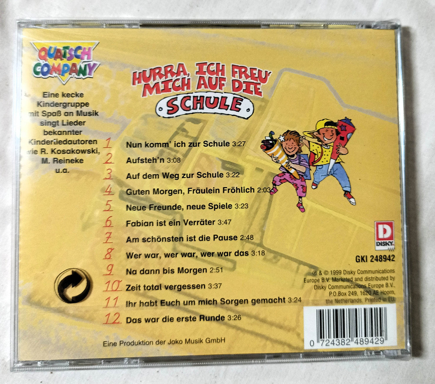 Hurra Ich Freu Mich Auf Die Schule Quatsch Co Children's Disky 1999 - TulipStuff