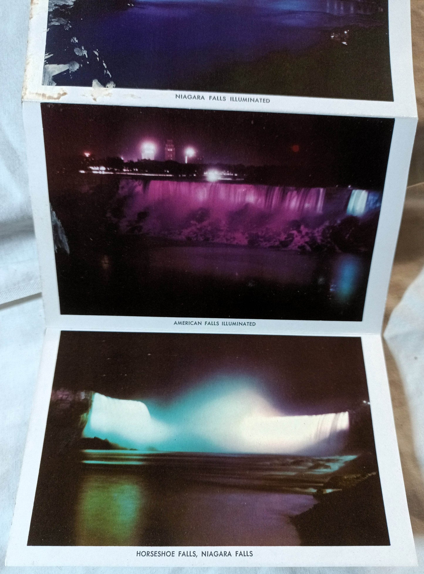 Illuminated Niagara Falls Kodachrome Camera Views Souvenir Folder 1960 - TulipStuff