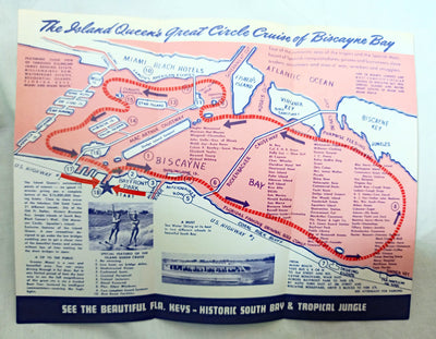 Island Queen Sightseeing Tour Boat Biscayne Bay Miami Early 1960's - TulipStuff