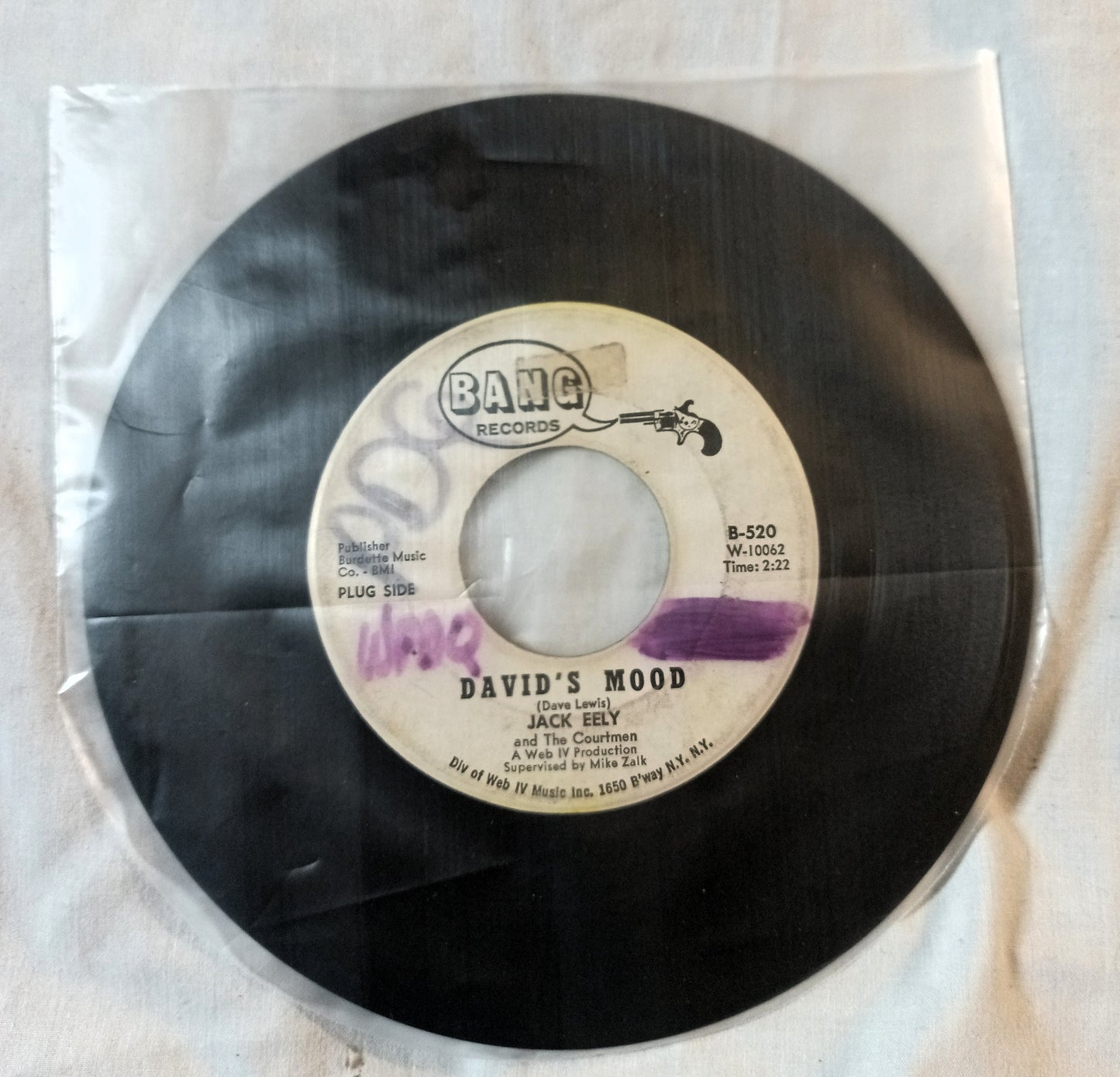 Jack Eely And The Courtmen Louie Louie '66 Vinyl 7" Promo Bang 1966