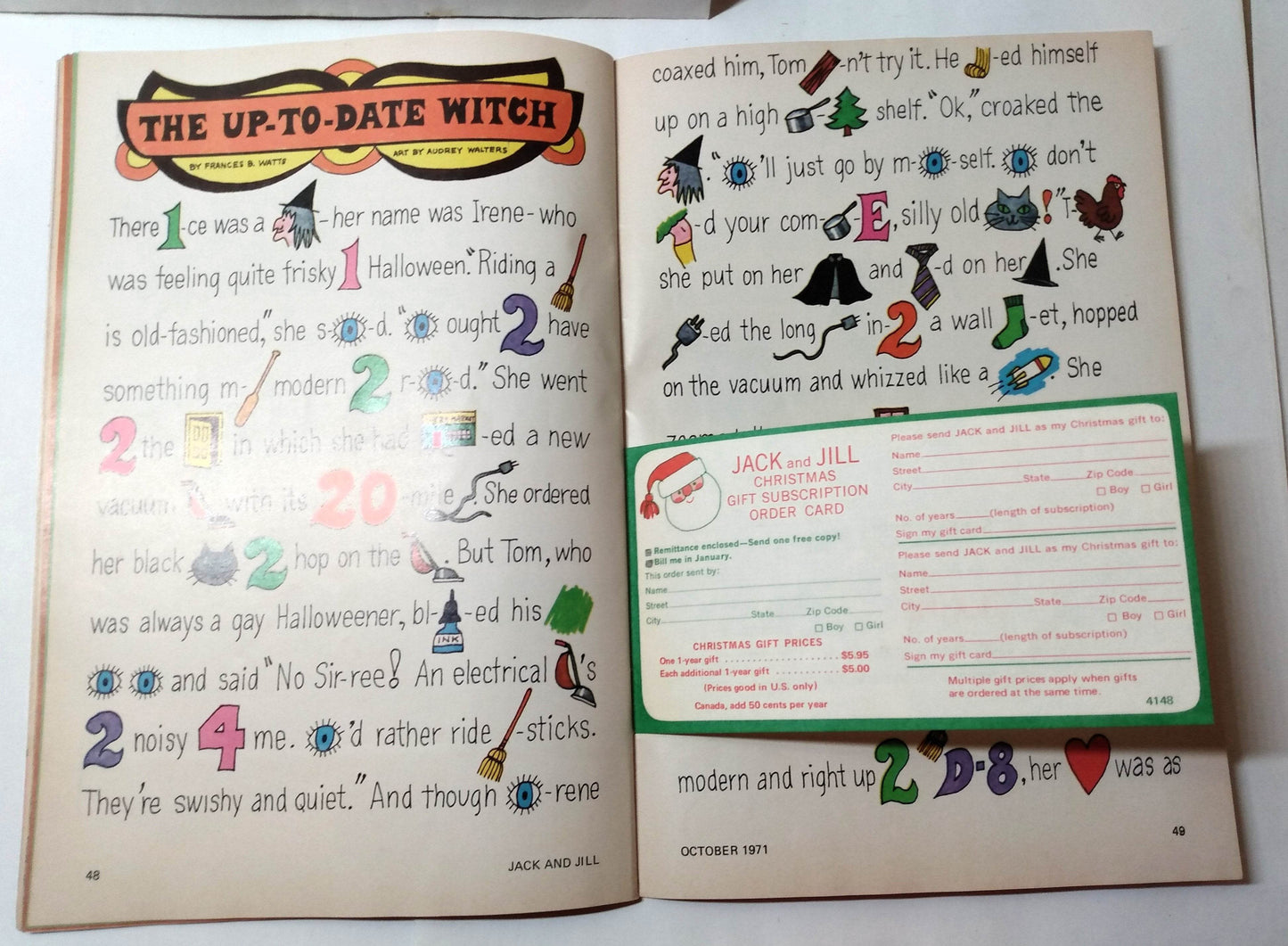 Jack and Jill Magazine Halloween Issue October 1971 Linotype Machines - TulipStuff
