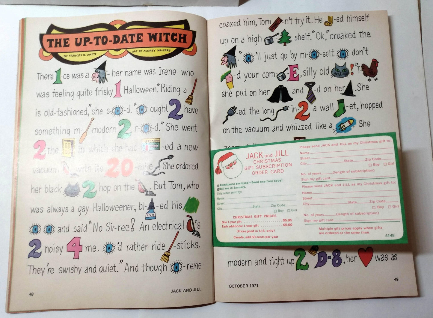 Jack and Jill Magazine Halloween Issue October 1971 Linotype Machines - TulipStuff