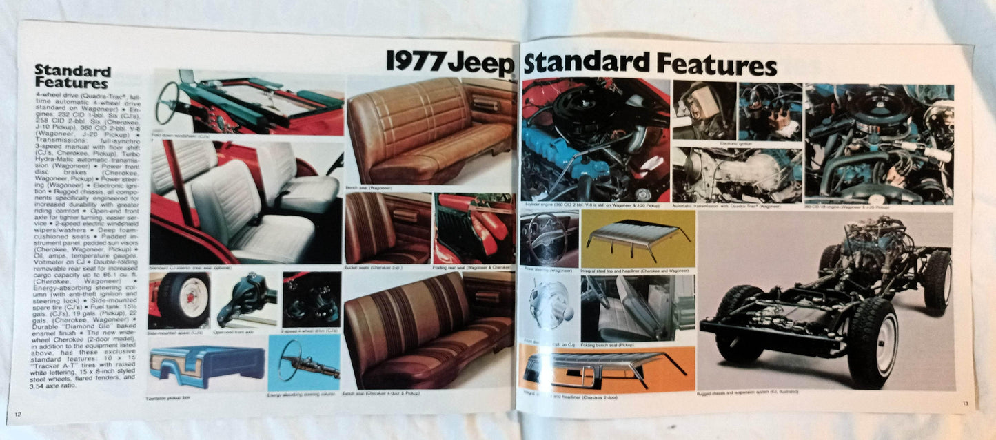 Jeep 1977 Auto Show Edition Brochure CJ-7 Pickup Cherokee Renegade - TulipStuff