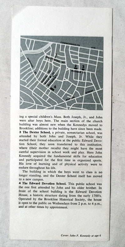 John Fitzgerald Kennedy National Historic Site Brookline Brochure 1973 - TulipStuff