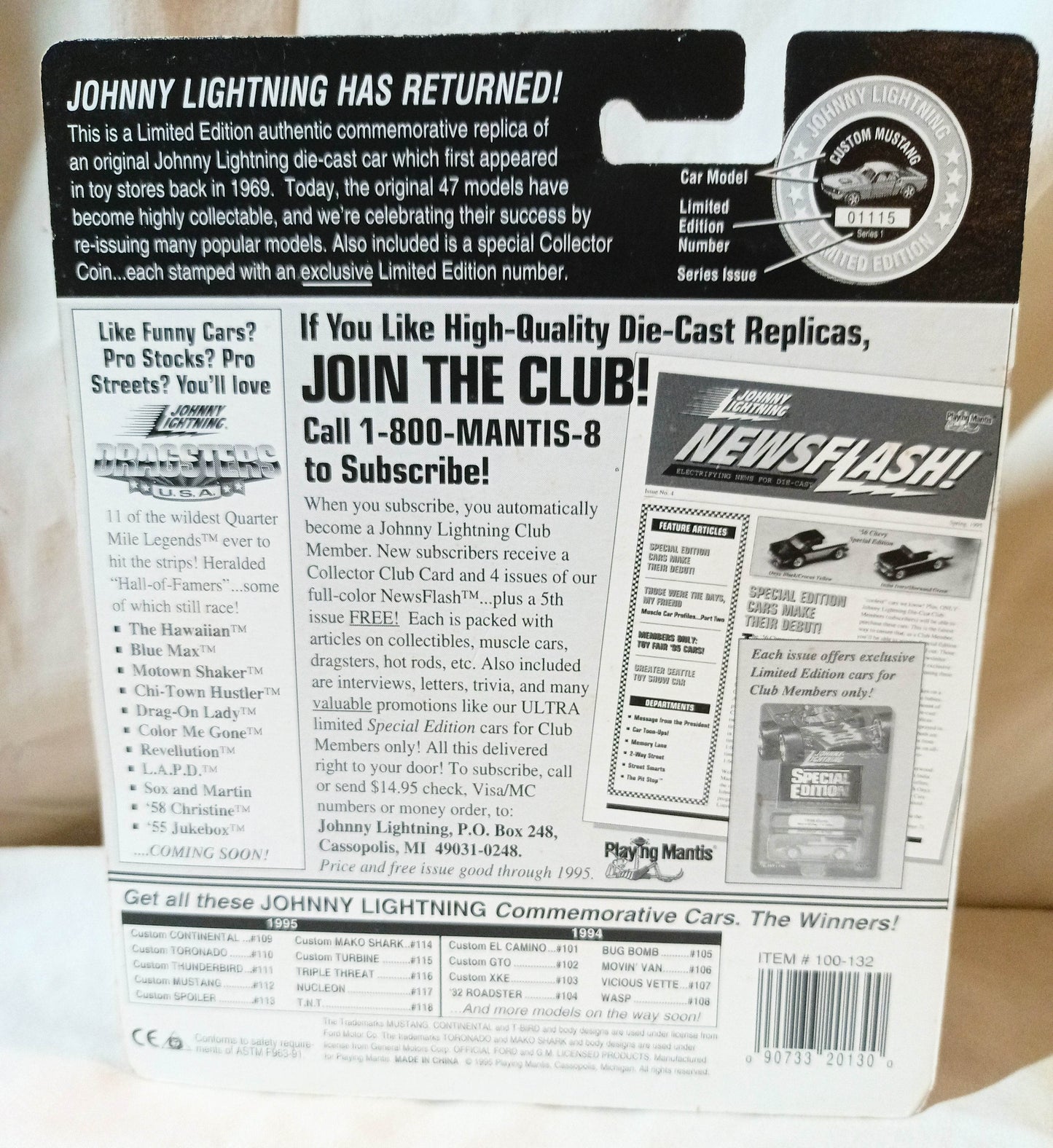 Johnny Lightning Custom Thunderbird Ride The Storm '96 Toy Fair Ltd Ed - TulipStuff