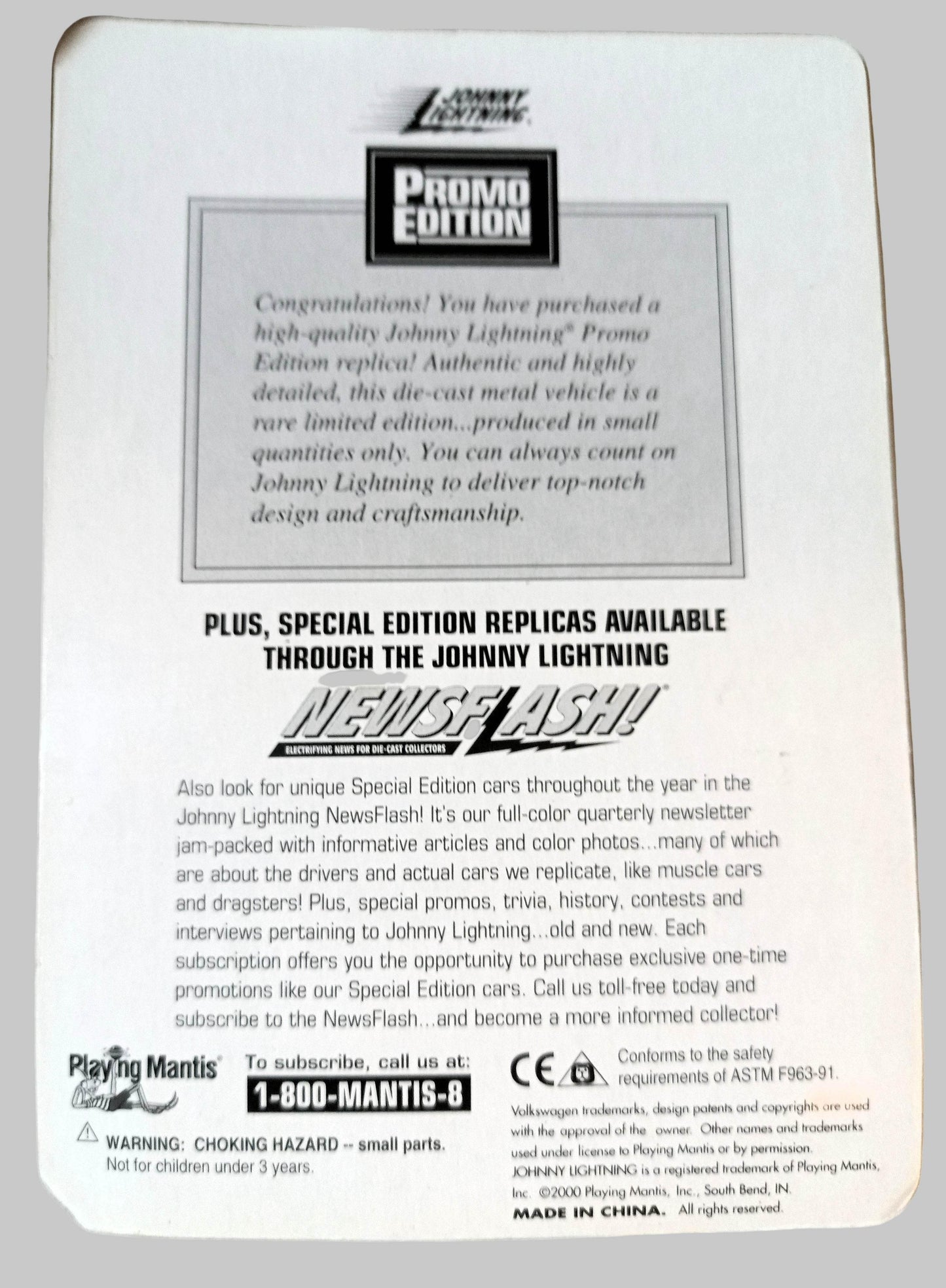 Johnny Lightning Promo Edition VW Thing Volkswagen Ltd Ed 1999 - TulipStuff