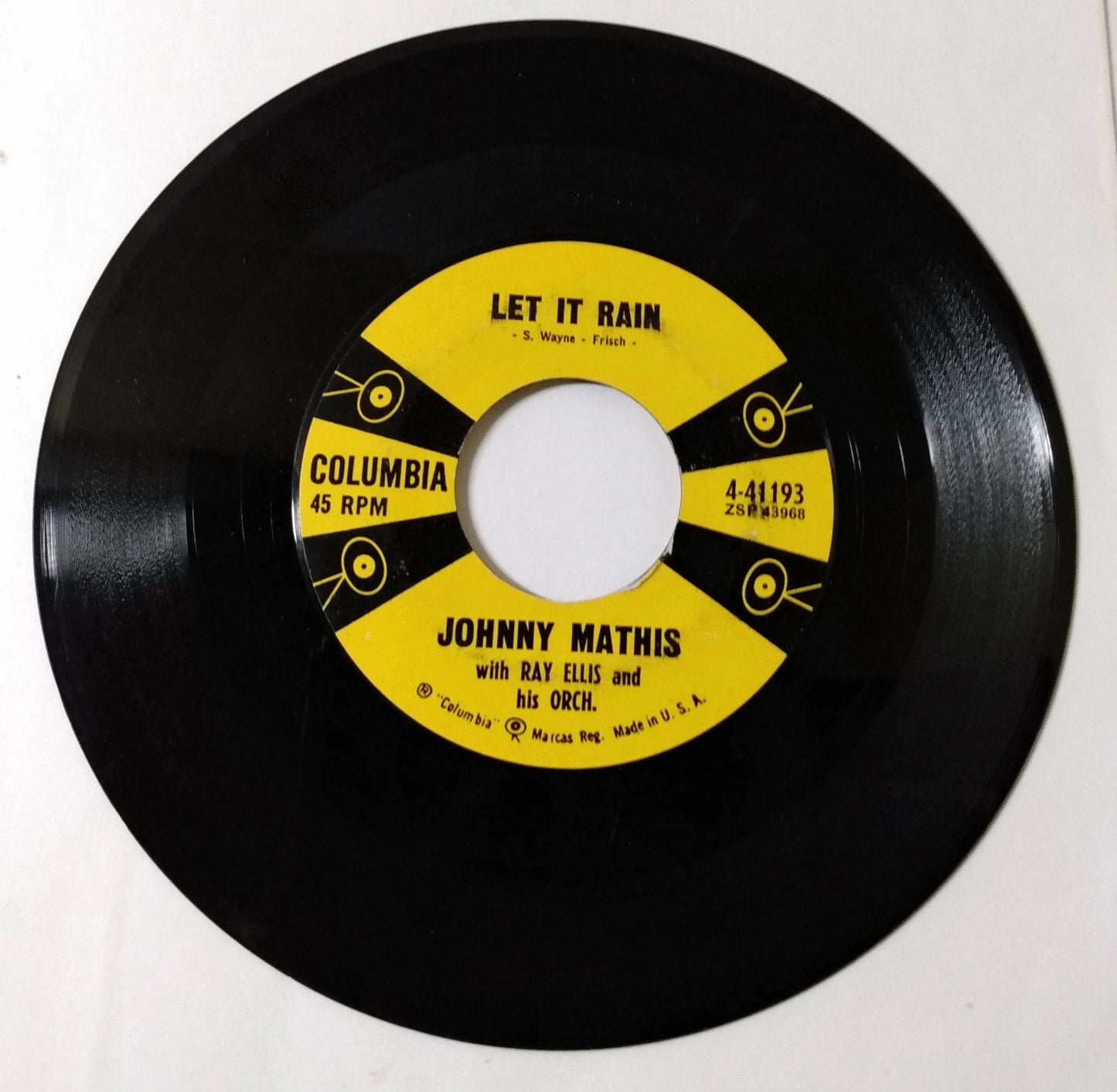 Johnny Mathis A Certain Smile b/w Let It Rain 7" Vinyl 45rpm 1958 - TulipStuff