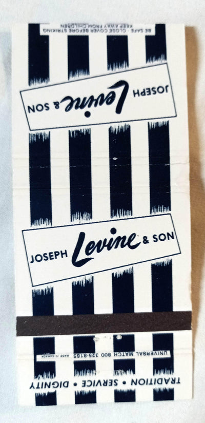 Joseph Levine & Sons Funeral Home Philadelphia Matchbook Cover 1980's - TulipStuff