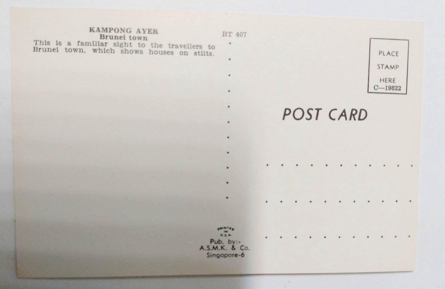 Houses On Stilts Kampong Ayer Brunei Town Bandar Seri Begawan 1960's - TulipStuff