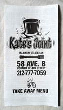 Load image into Gallery viewer, Kate's Joint Vegetarian Restaurant Avenue B NYC Takeout Menu 2007 - TulipStuff
