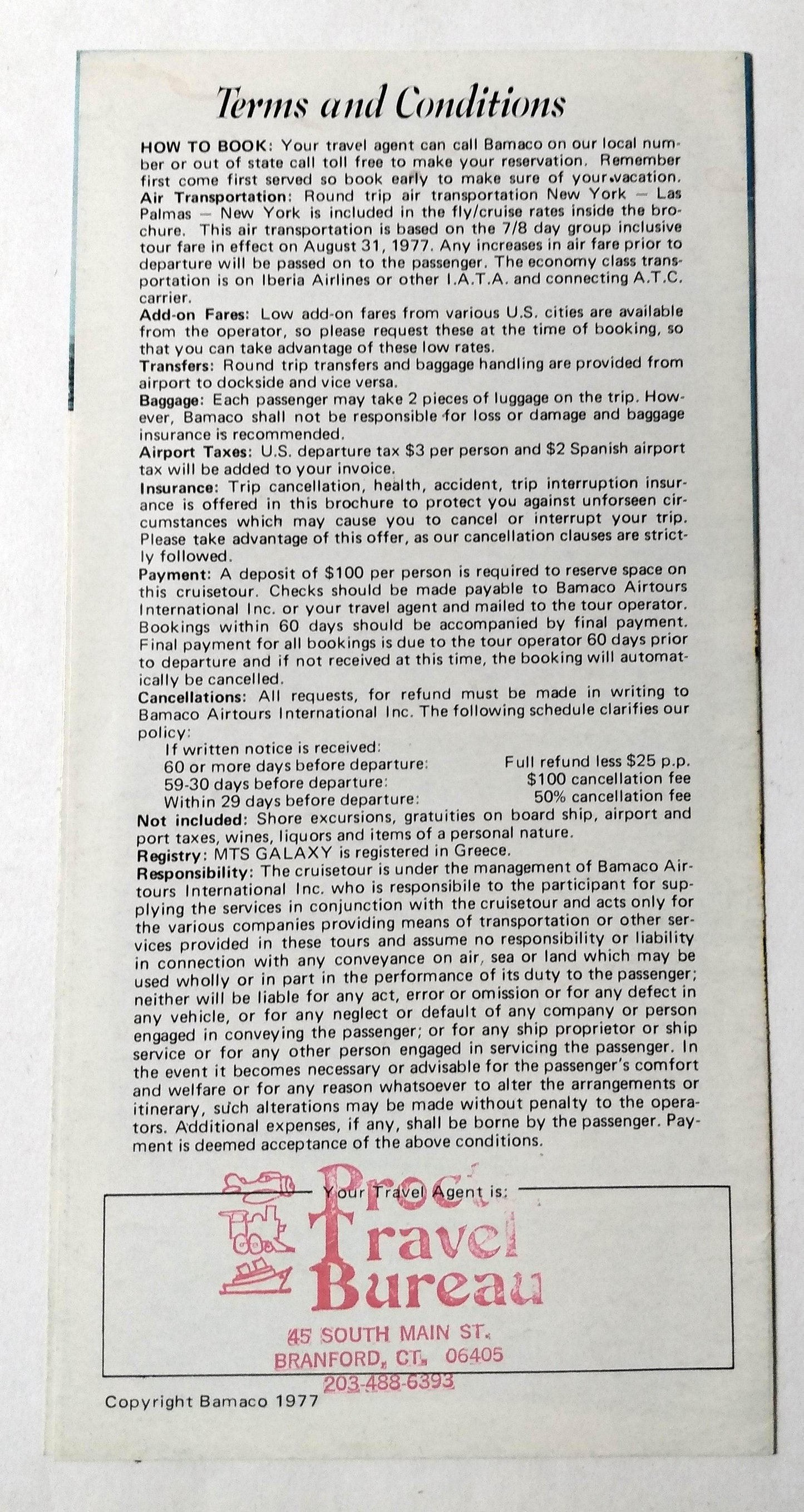 K-Lines MTS Galaxy 1977 North Africa 7-Day Air Sea Cruises Bamaco - TulipStuff