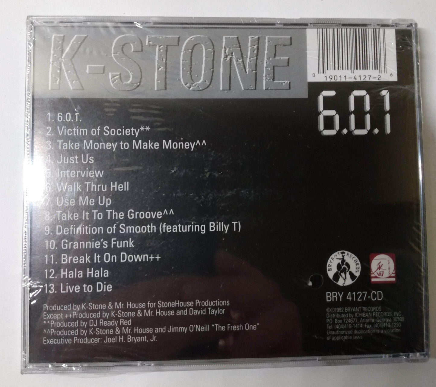 K-Stone 6.0.1. Detroit Gangsta Rap Album CD Bryant 1992 - TulipStuff