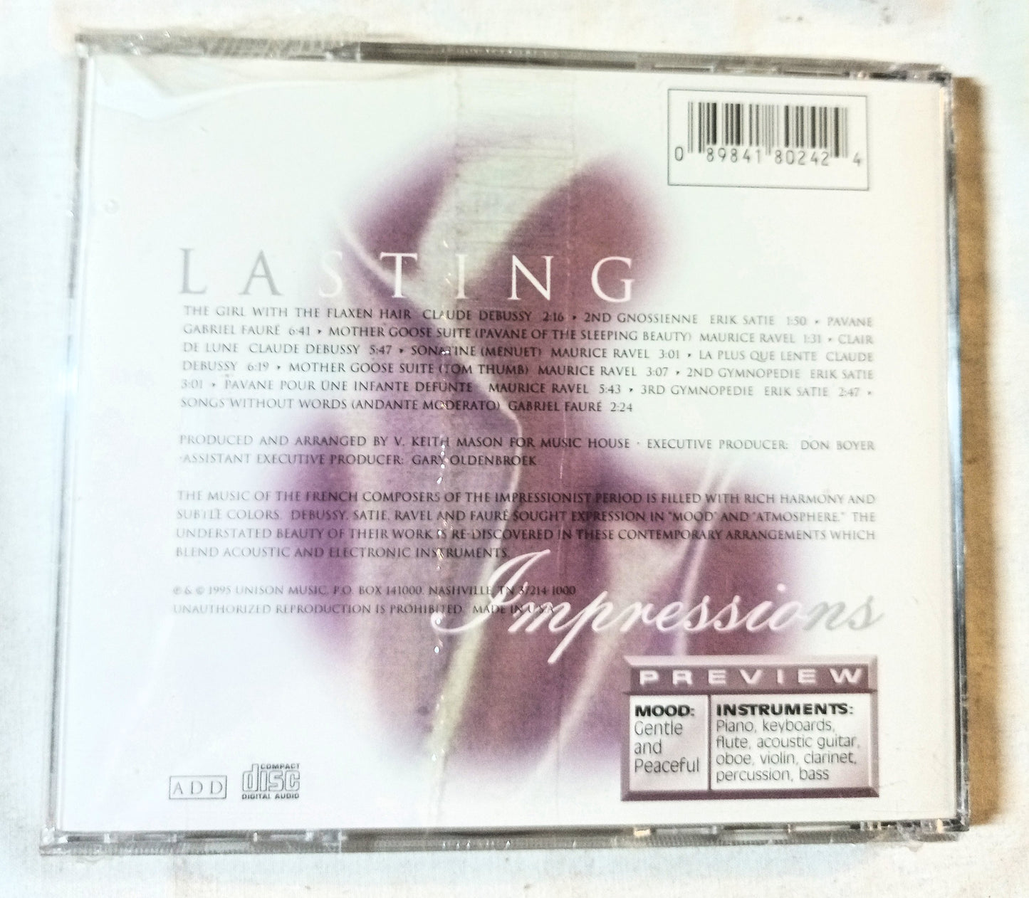 Lasting Impressions New Age French Impressionist Composers CD 1995 - TulipStuff
