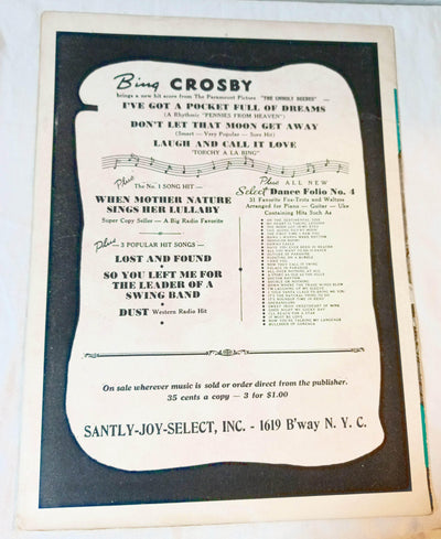 Laugh And Call It Love The Unholy Beebes Bing Crosby Sheet Music 1938 - TulipStuff