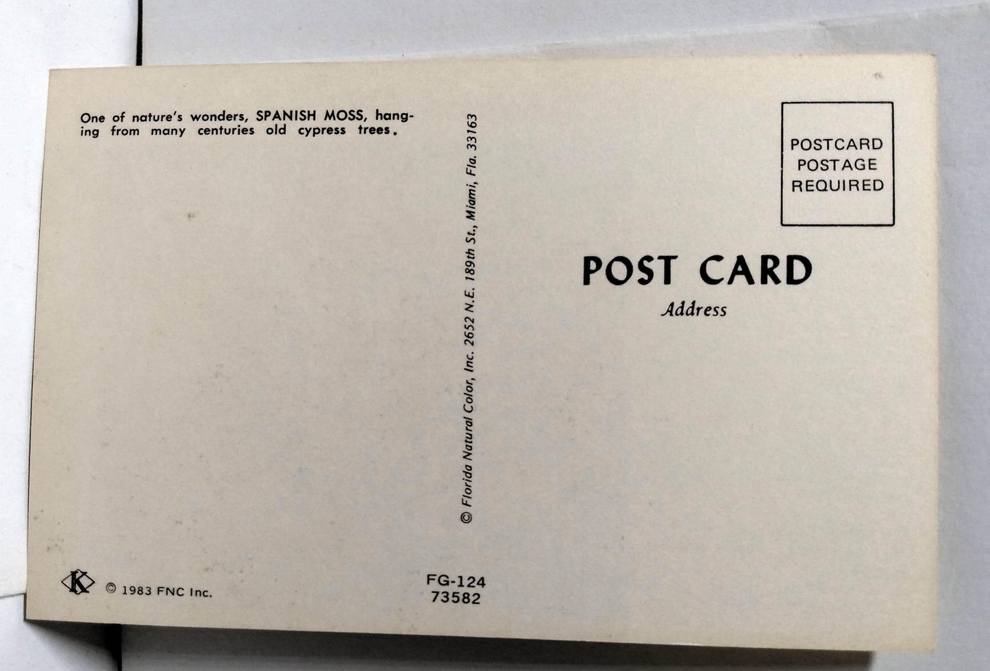 Legend Of The Spanish Moss In Florida Postcard 1983 - TulipStuff