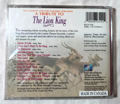 London Theatre Ensemble Performs A Tribute To The Lion King CD 1997 - TulipStuff