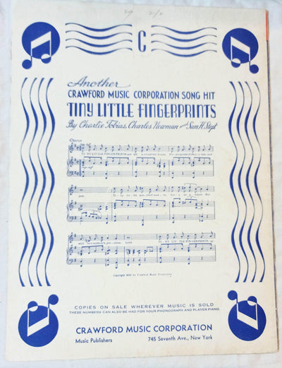 Lookie Lookie Lookie Here Comes Cookie Love In Bloom Sheet Music 1935 - TulipStuff