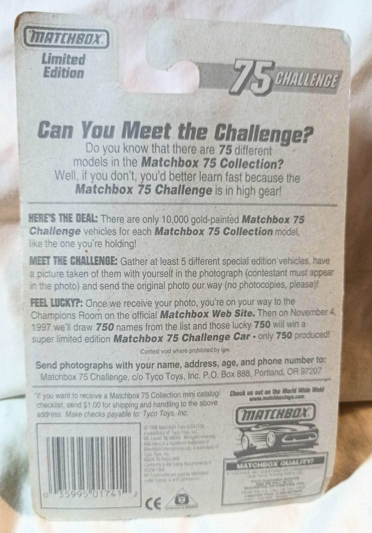 Matchbox 75 Challenge #34 Plymouth Prowler Gold Limited Edition 1997 - TulipStuff