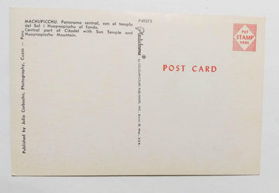 Machupicchu Citadel Sun Temple Huaynapicchu Mountain Peru 1960's - TulipStuff