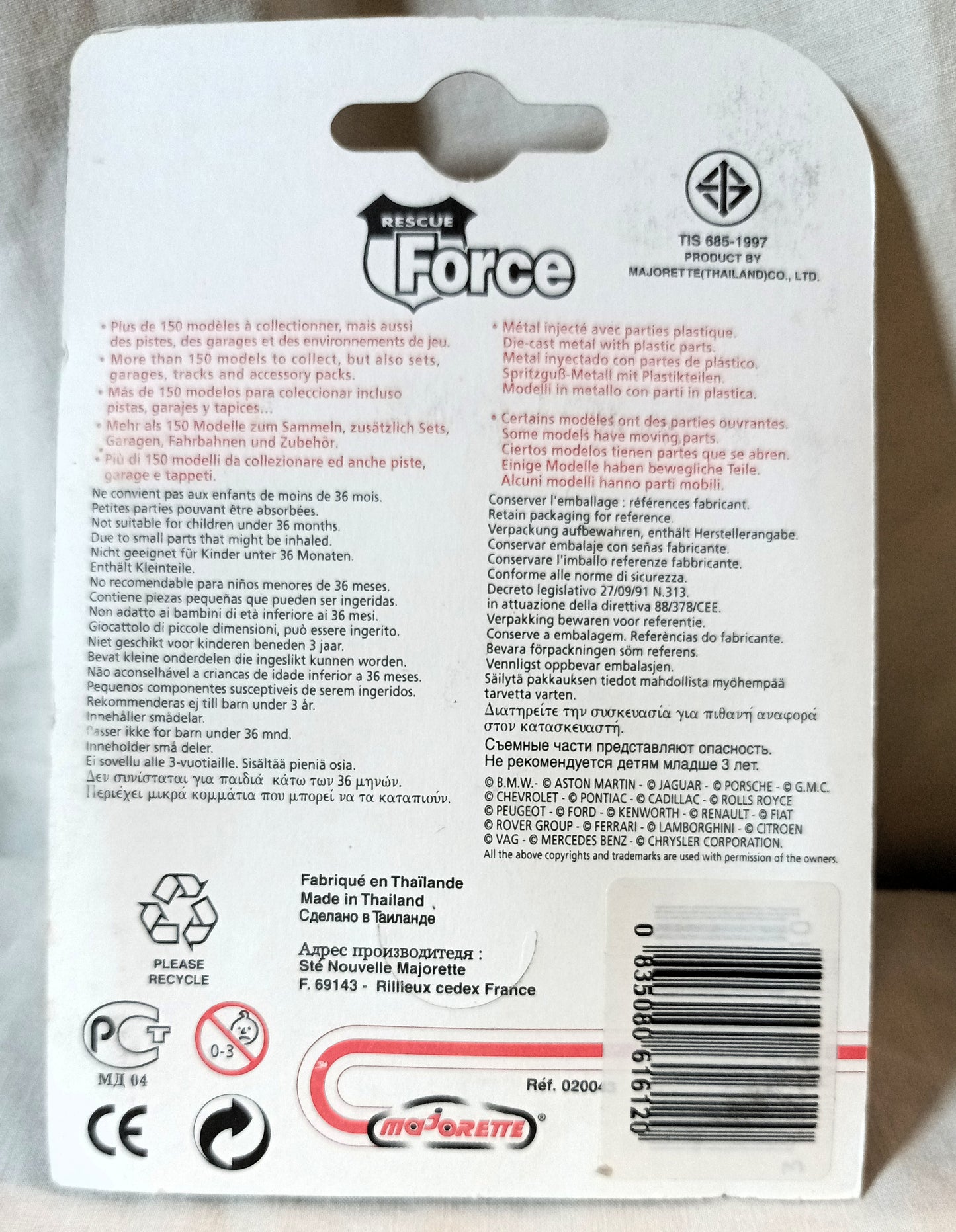 Majorette Rescue Force 293 Jaguar XJ6 Police Car 1999 - TulipStuff