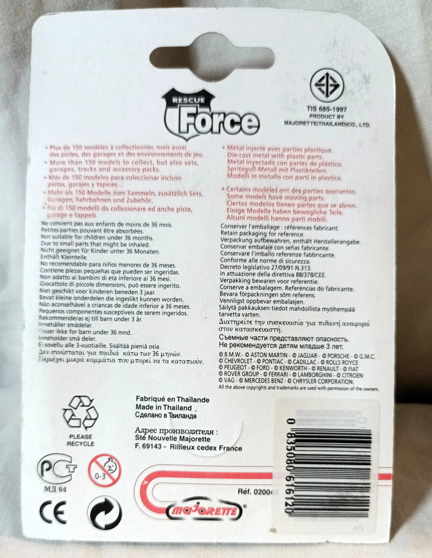 Majorette Rescue Force 293 Jaguar XJ6 Police Car 1999 - TulipStuff