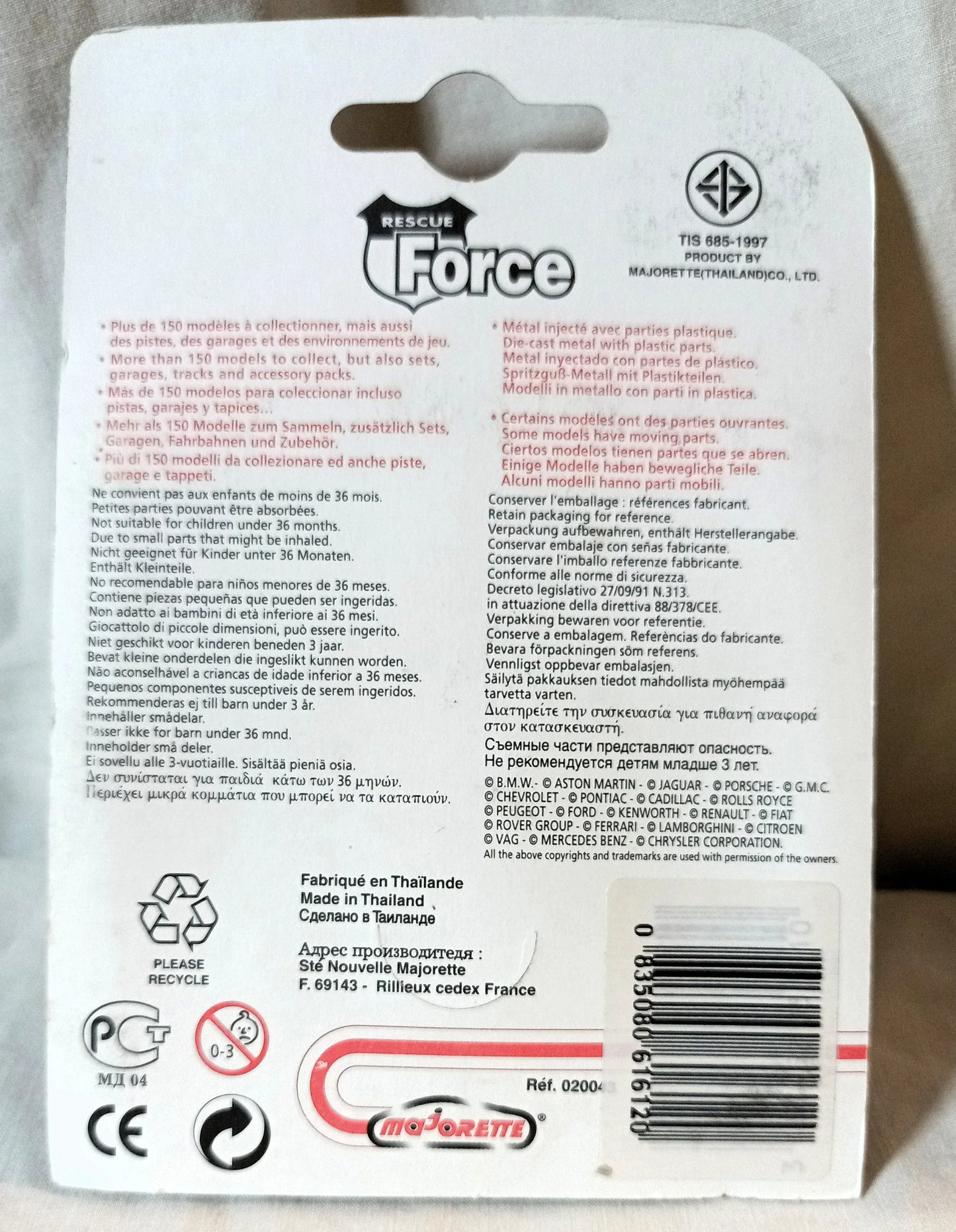 Majorette Rescue Force 293 Jaguar XJ6 Police Car 1999 - TulipStuff