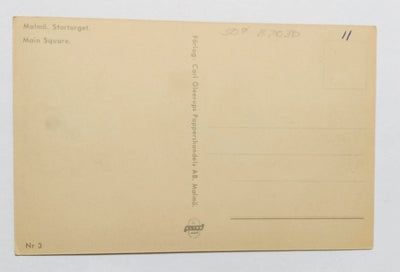 Malmo Stortorget Main Square Sweden 1940's Postcard - TulipStuff