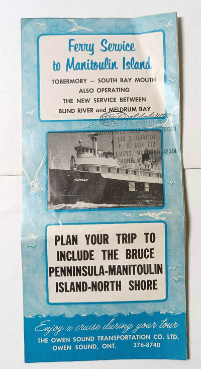 Owen Sound Manitoulin Island Ferry Brochure 1968 Norisle Norgoma - TulipStuff