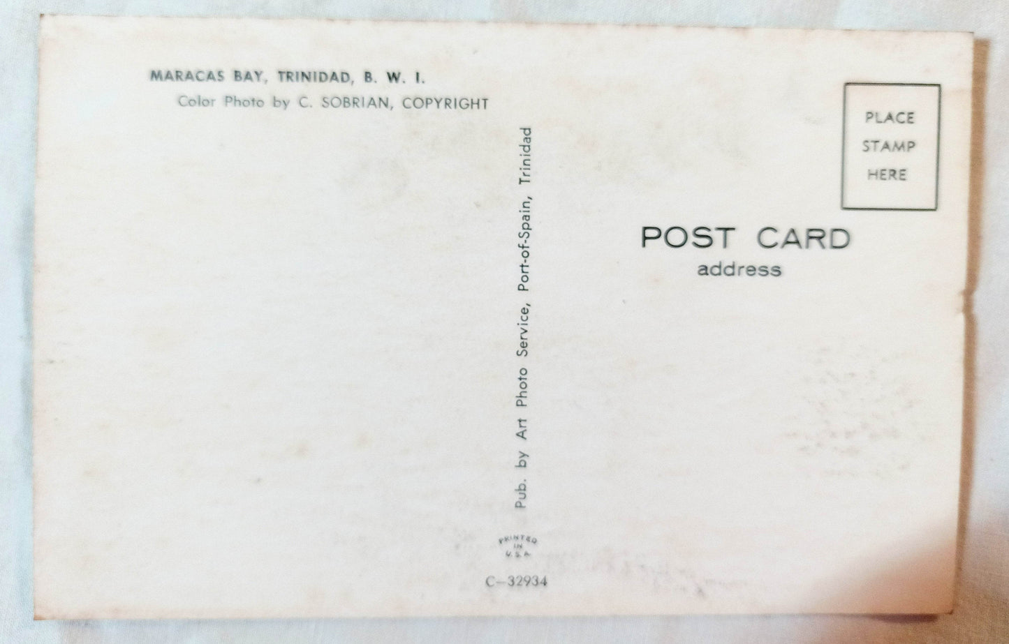 Maracas Bay Beach Trinidad British West Indies Postcard Late 1950's - TulipStuff