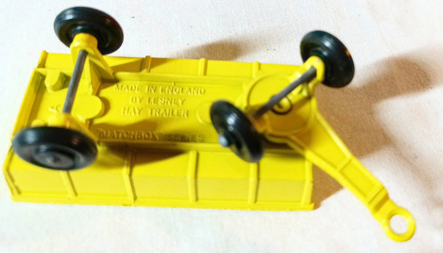 Lesney Matchbox Hay Trailer Yellow TP-2 Farm Toy England 1976 - TulipStuff