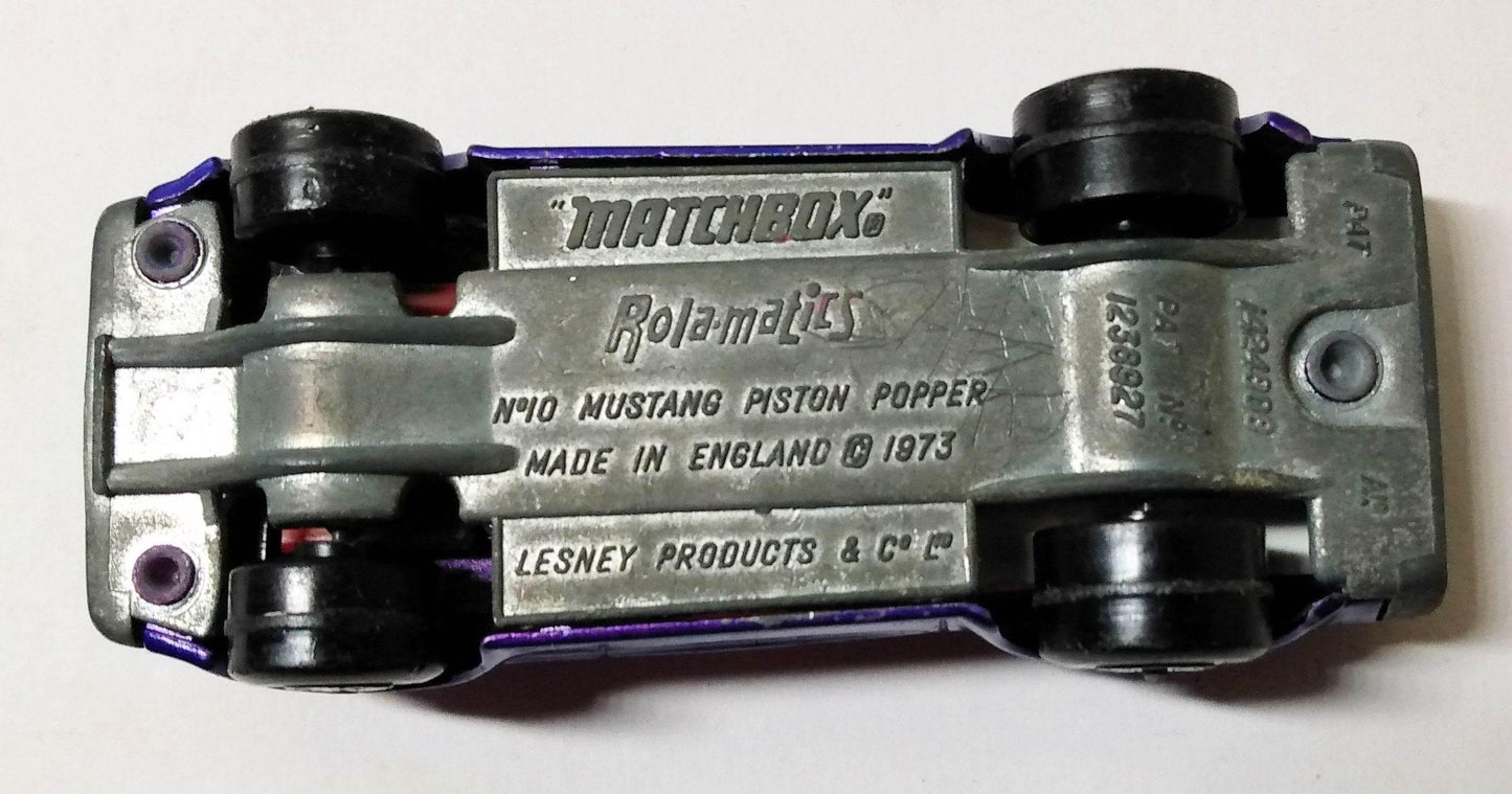 Lesney Matchbox 10 Mustang Rola-matics Piston Popper Superfast 1973 - TulipStuff